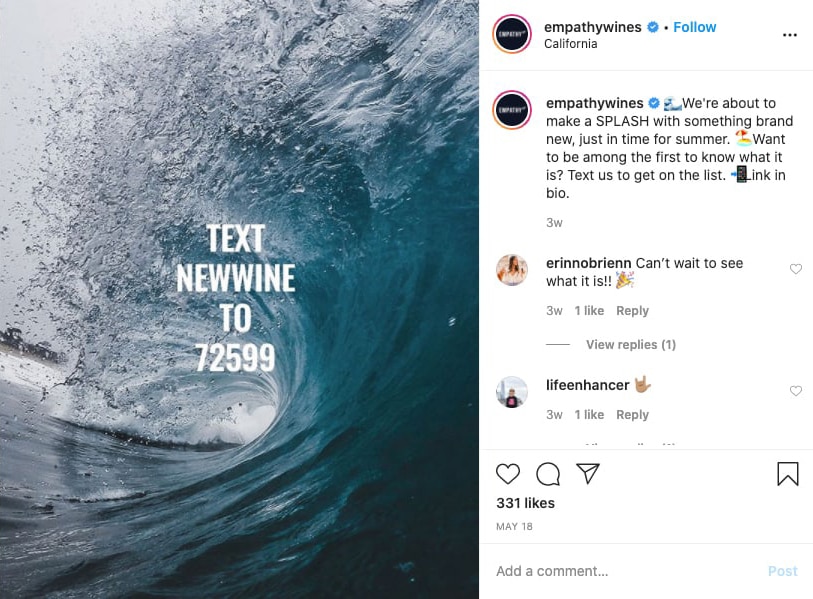 InstagramでSMSマーケティングリストを作成する