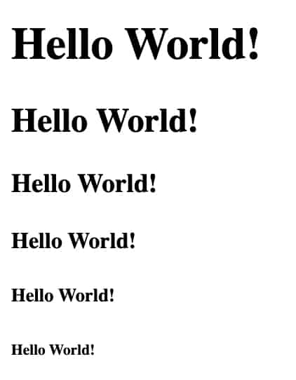HTML 제목 예제