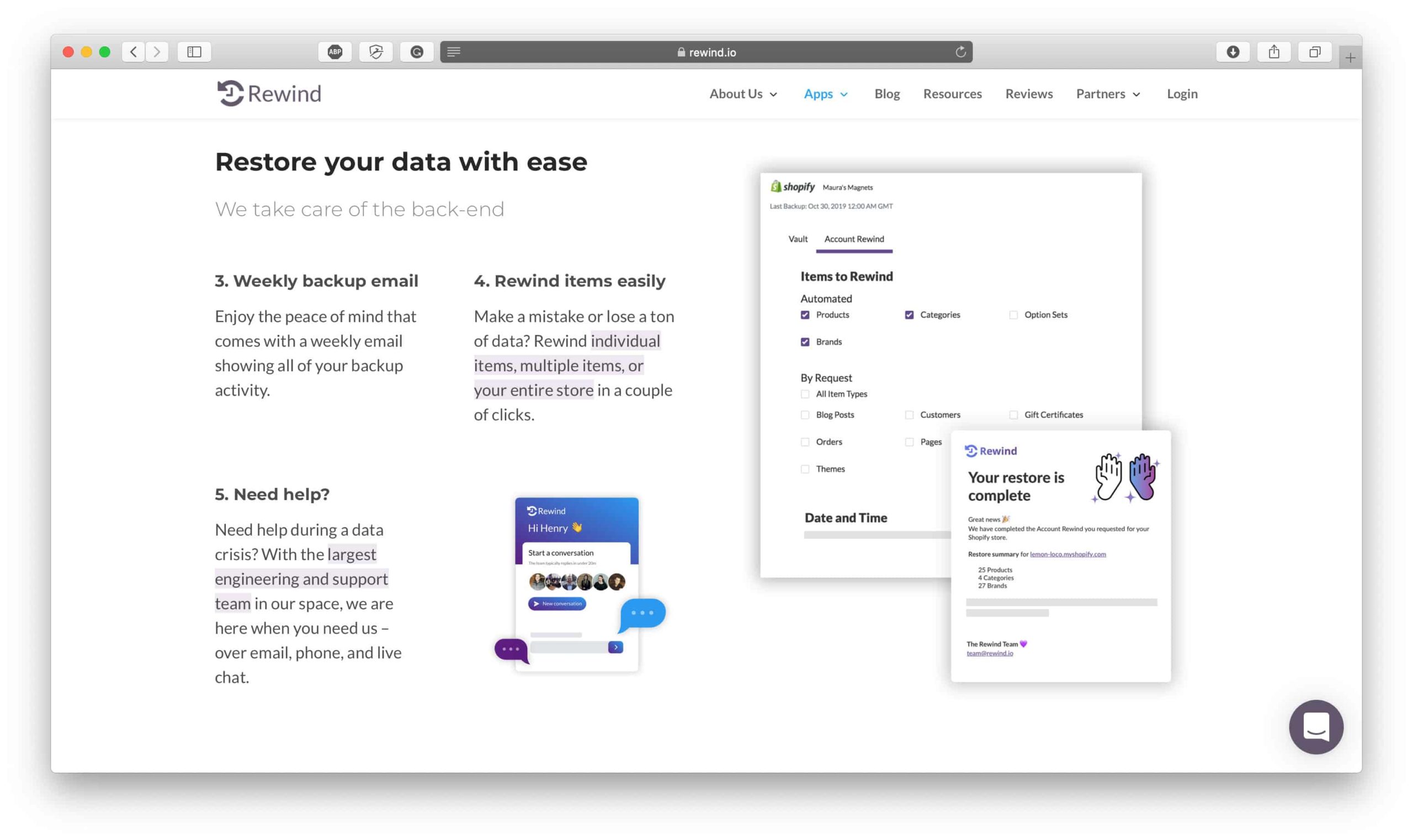 Retroceder backups