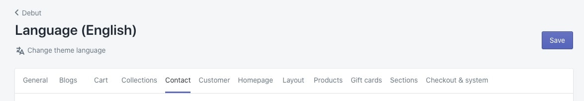 Como alterar o idioma do tema no Shopify
