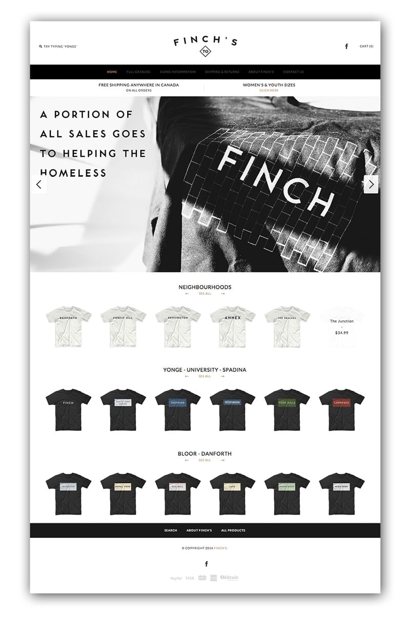 เว็บไซต์เสื้อยืด Finchs