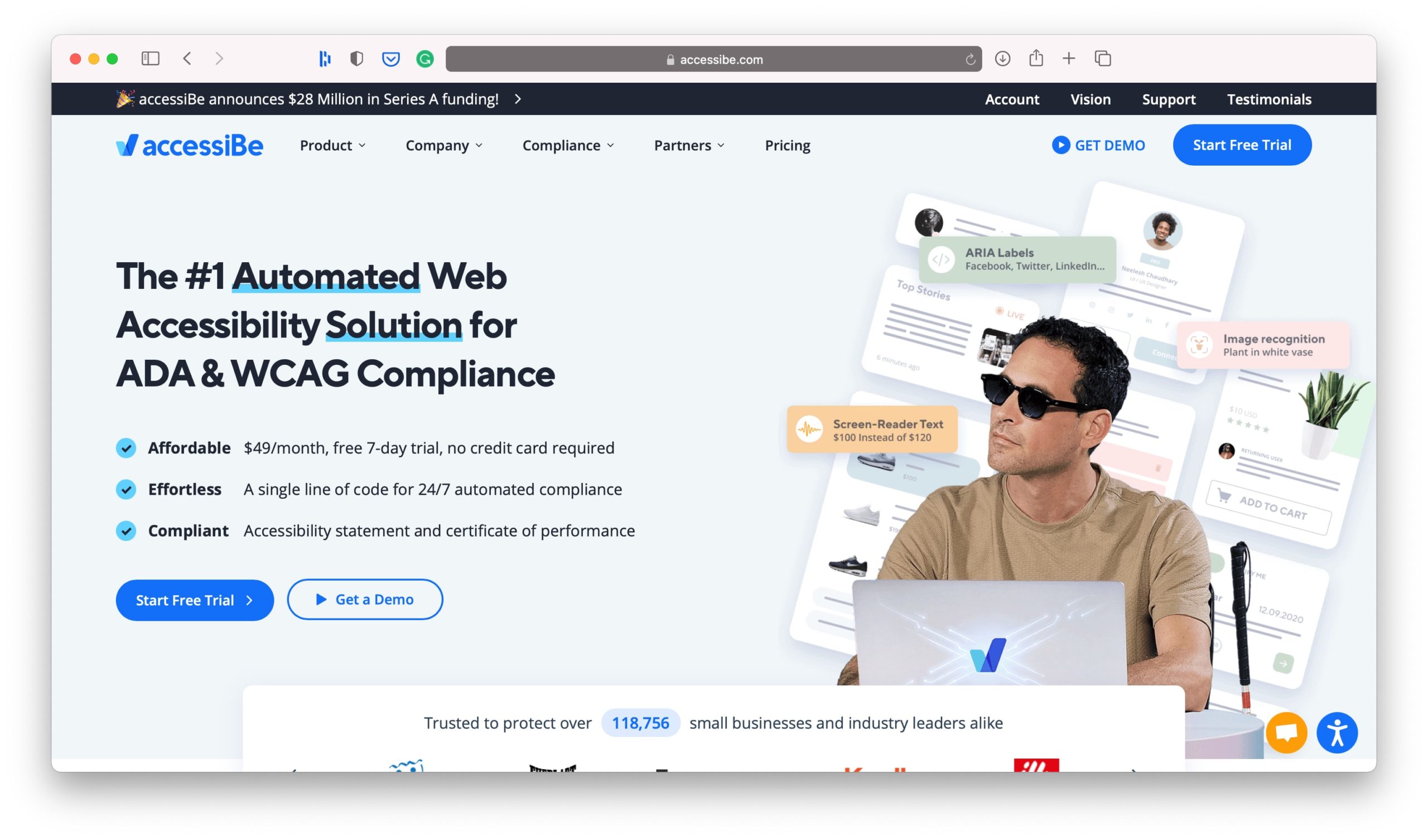 Homepage di AccessiBe