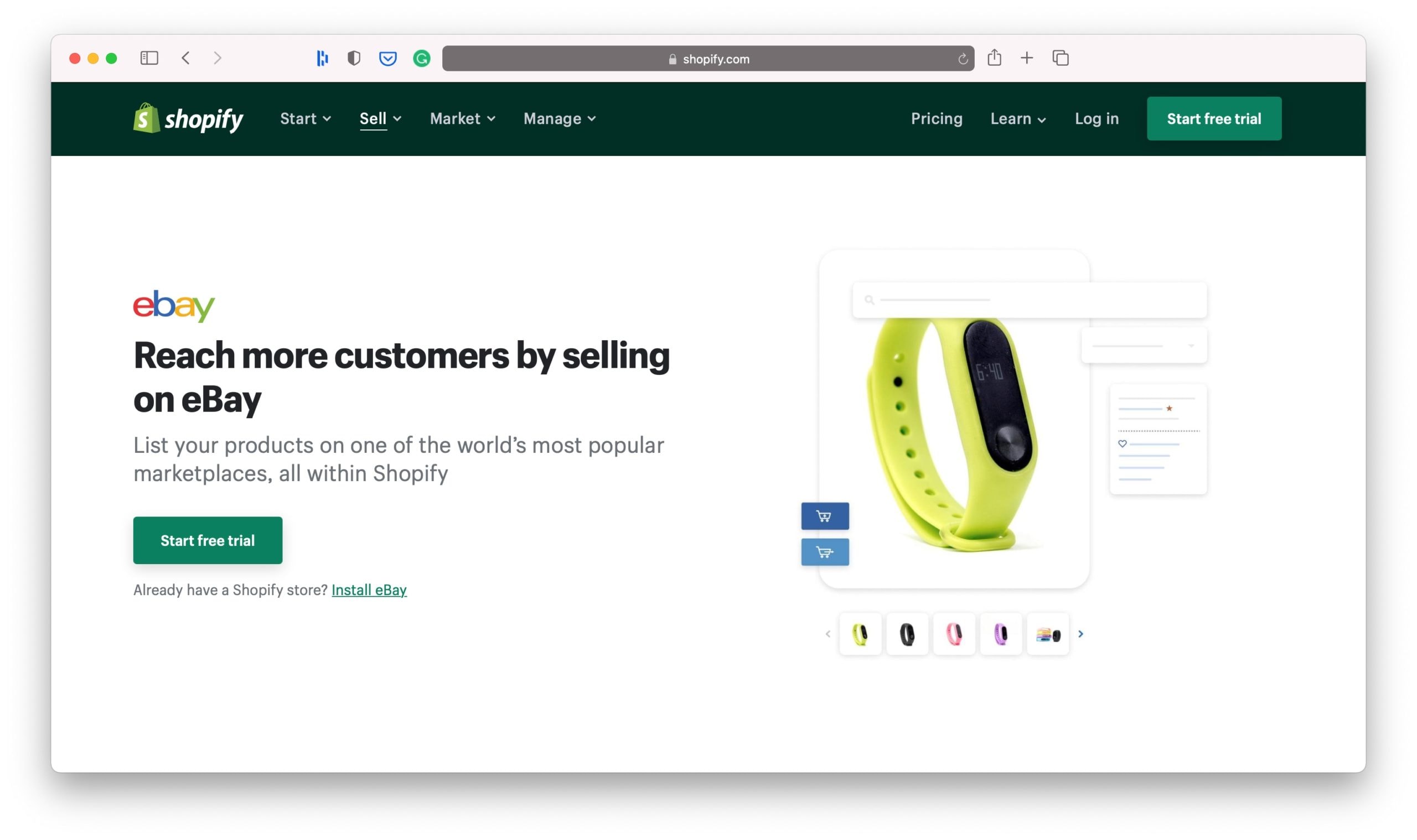 eBay Shopify-Verkaufskanäle