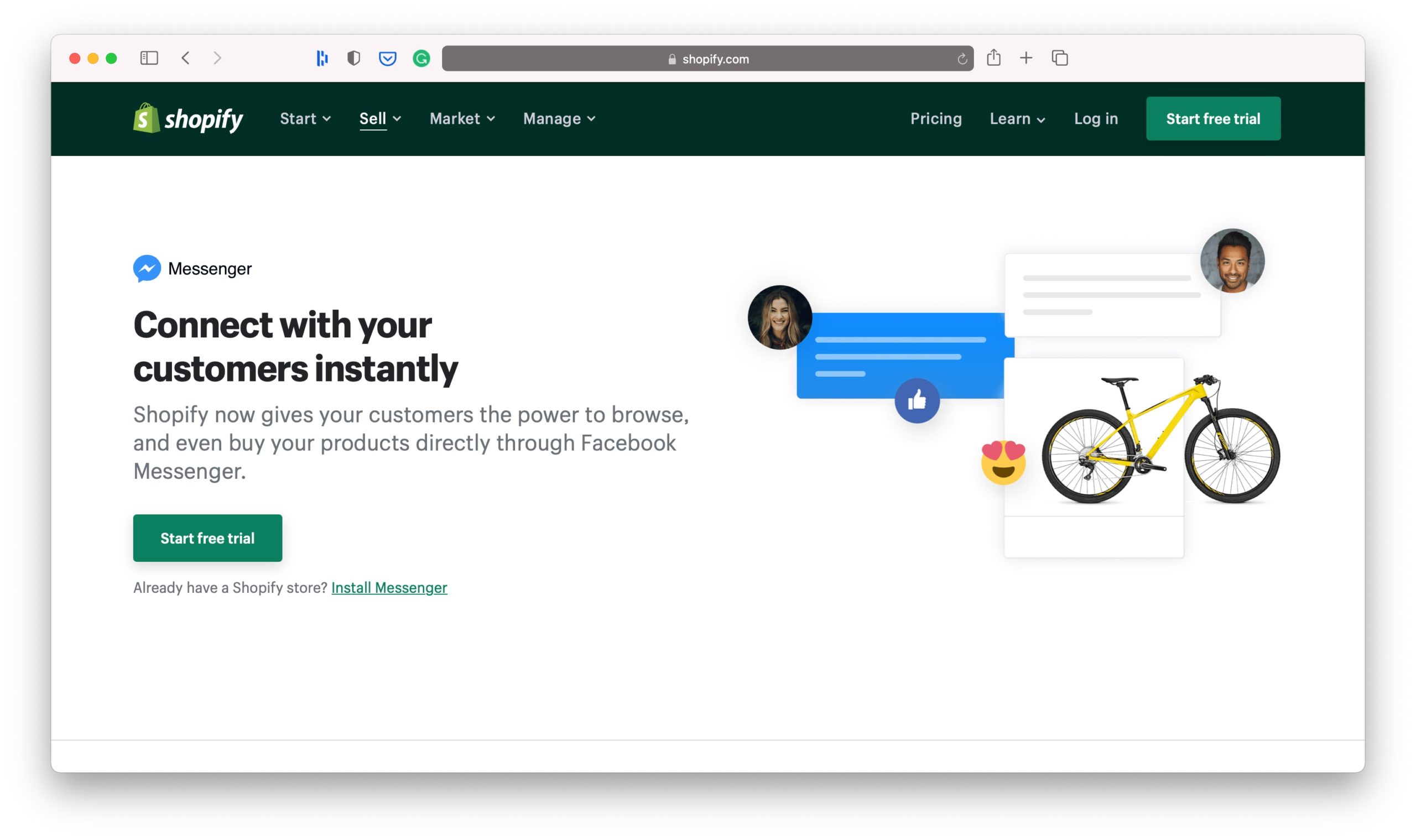 Shopify Facebook Messenger-Vertriebskanal