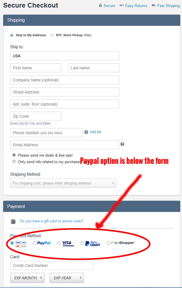 Оплата через PayPal
