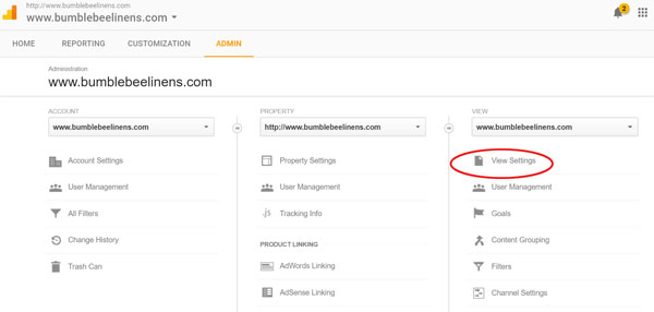 Setelan Google Analytics