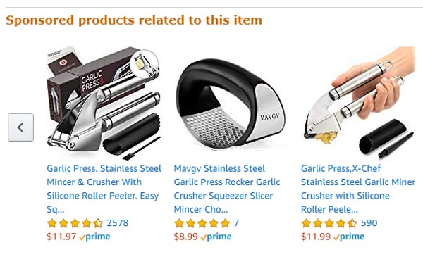 Anunțuri legate de produse Amazon