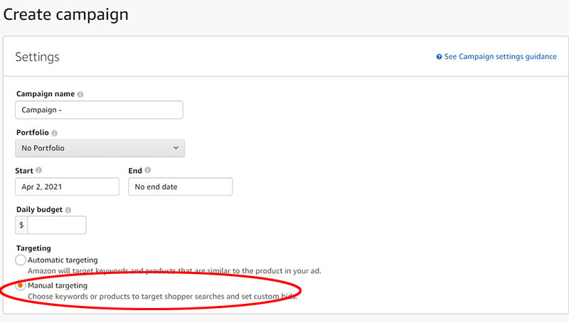 Campania Amazon PPC Manual