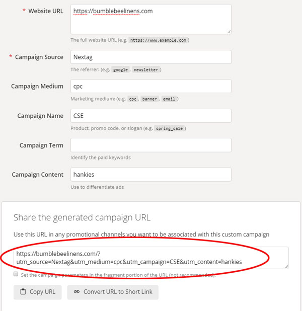 Google URL BUILER