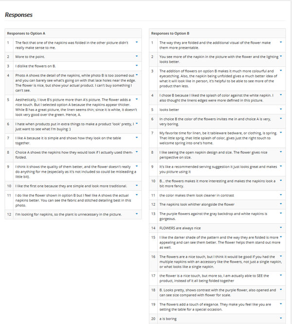 Commentaires de PickFu
