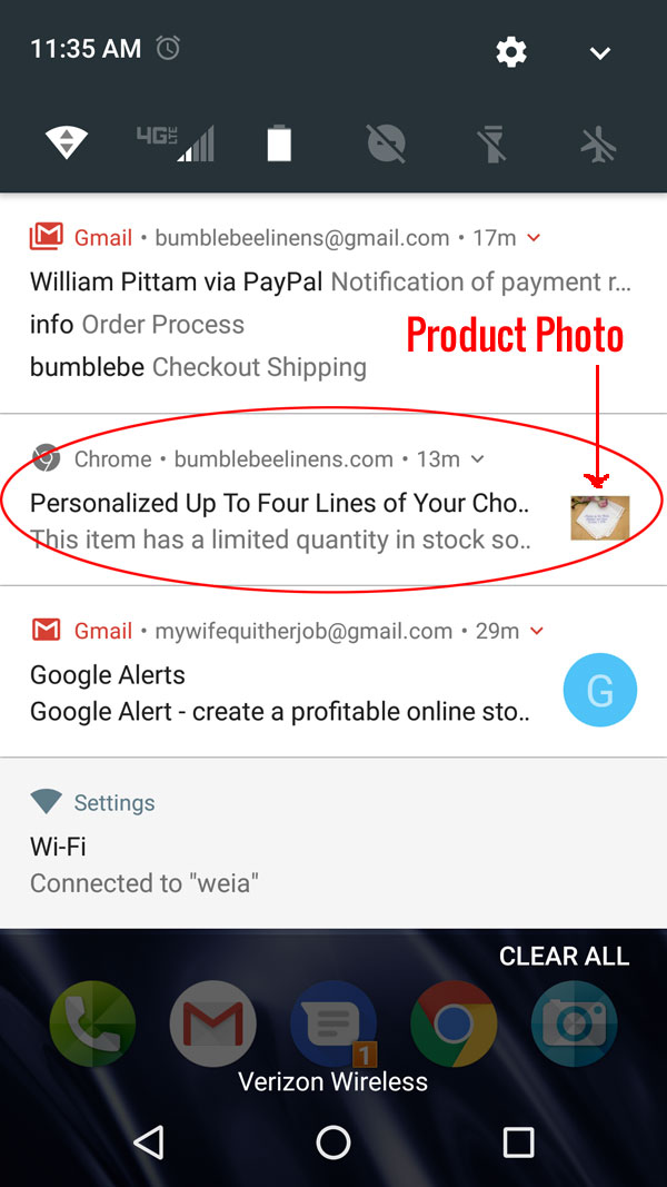 Push Notifications Exemplu de telefon