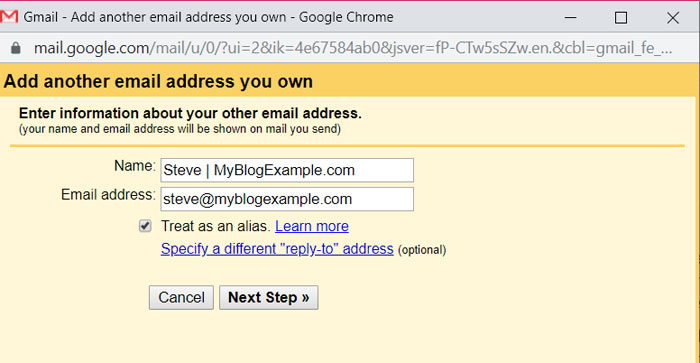 Indirizzo di dominio Gmail