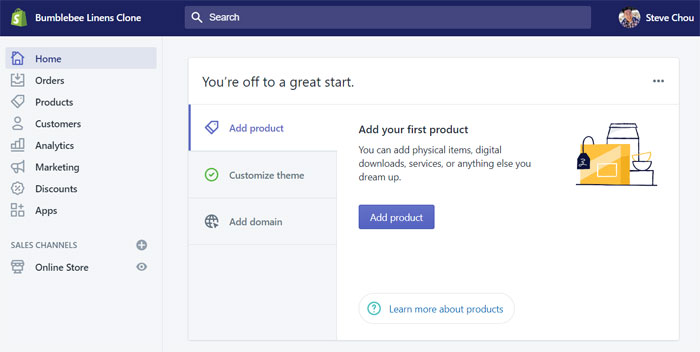 Admin Shopify