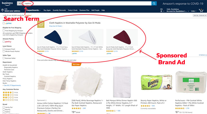 Anuncios de marca patrocinados por Amazon