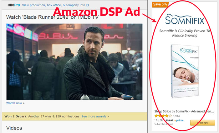 Anuncio de Amazon DSP en IMDB