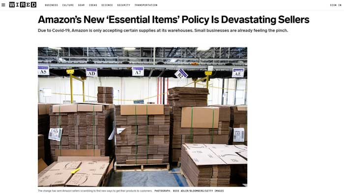 Politica sugli articoli essenziali di Amazon