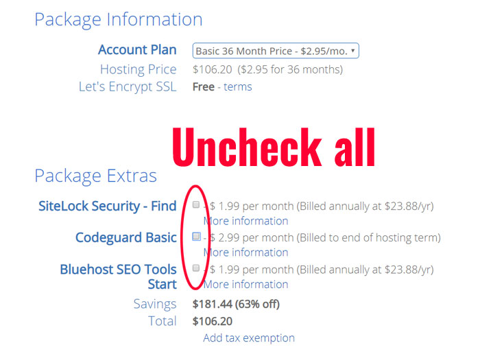 Extra Bluehost