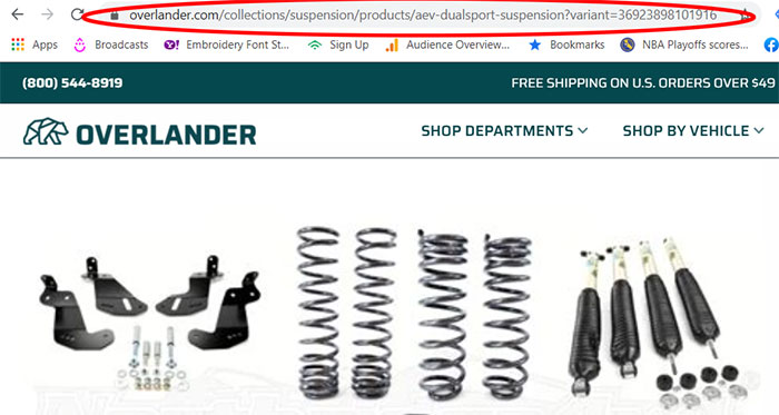 URL de Shopify