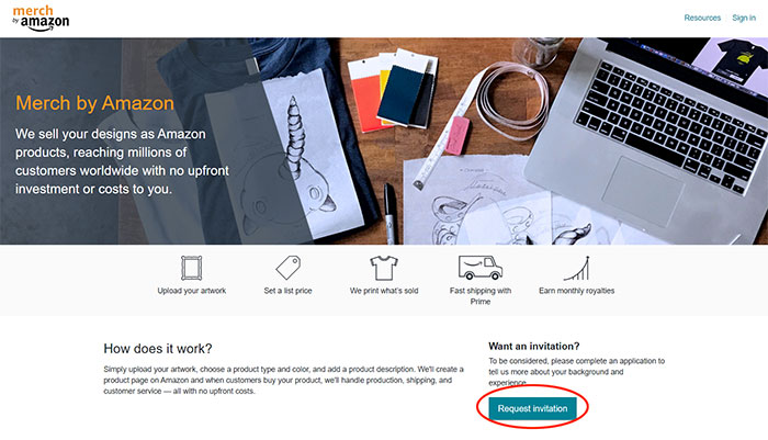 Invitación de Merch By Amazon