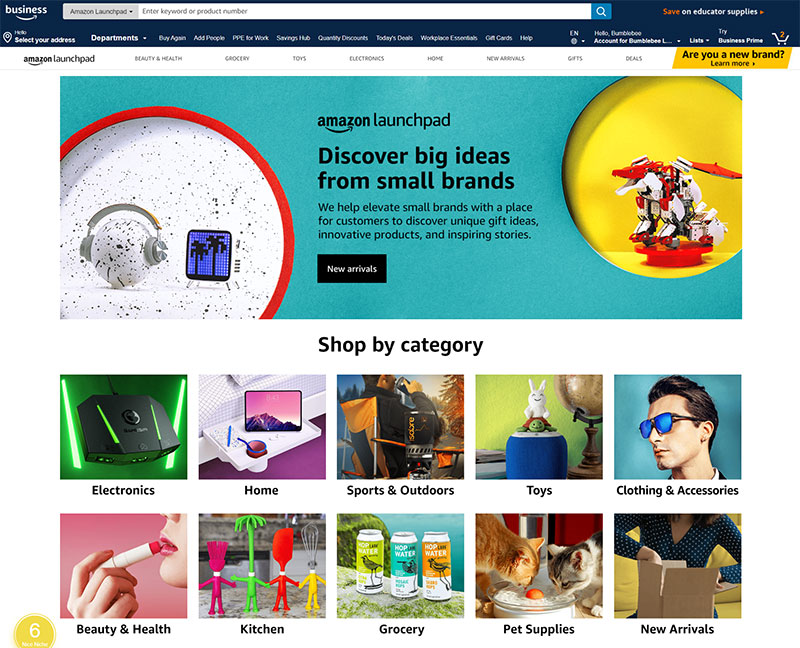 Витрина Amazon Launchpad